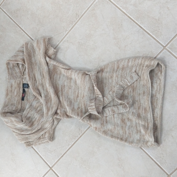 Women's small tan vowel neck sweater dress - Picture 1 of 6